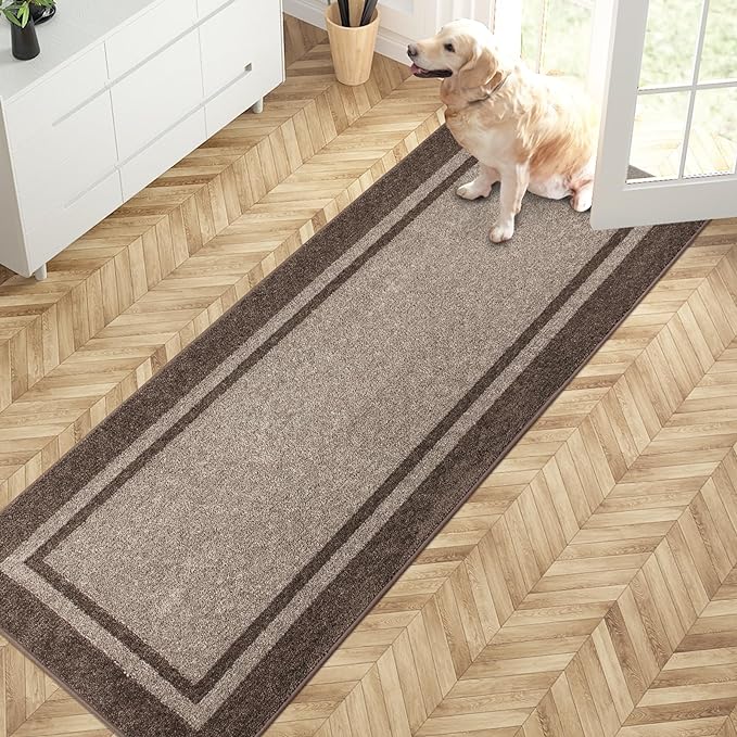 PURRUGS Dirt Trapping Door Mat 24" x 70", Non-Slip Machine Washable Entryway Rug