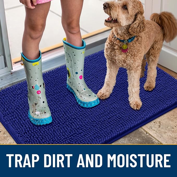 Smiry Dog Door Mat for Muddy Paws 59x24, Absorbent Dirt Trapper, Non-Slip