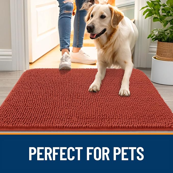 OLANLY Dog Door Mat for Muddy Paws 35x24, Absorbs Moisture and Dirt, Absorbent