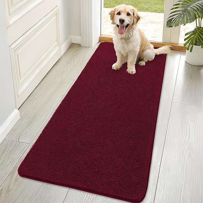 OLANLY Dog Door Mat for Muddy Paws 70x32, Absorbs Moisture and Dirt, Absorbent