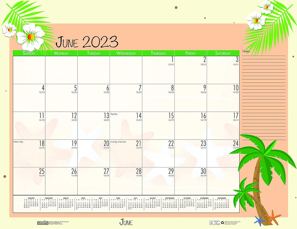 House of Doolittle 2023 Monthly Desk Pad Calendar, Seasonal, 22 x 17 inches, January - December (HOD139-23)