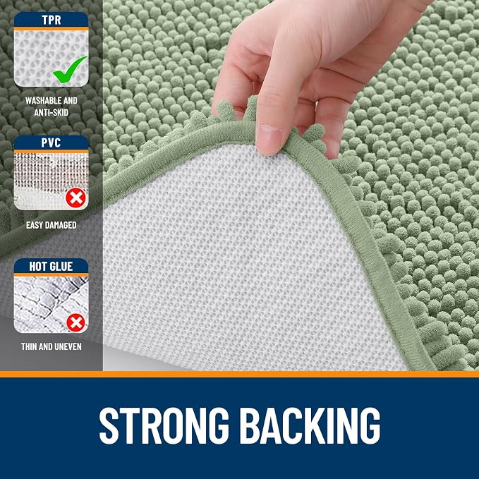 OLANLY Small Bathroom Rugs 24x16, Extra Soft Absorbent Chenille Bath Rugs