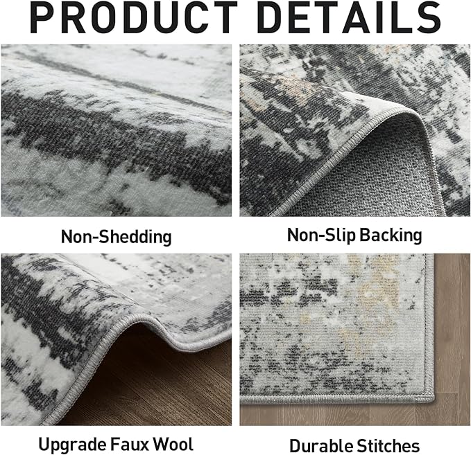 8x10 Area Rugs Washable Rug: Large Modern Abstract Living Room Rug Soft
