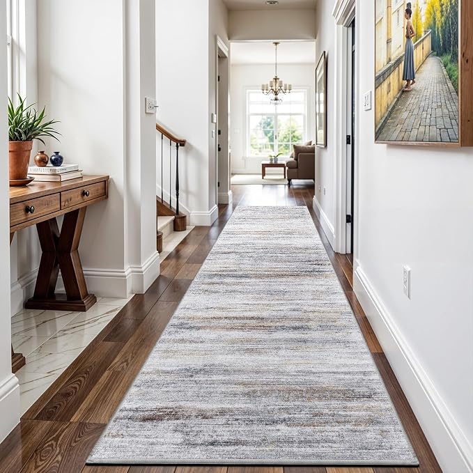 3x9 Washable Runner Rug for Family: Easy-to-Clean Runners for Hallway Entryway