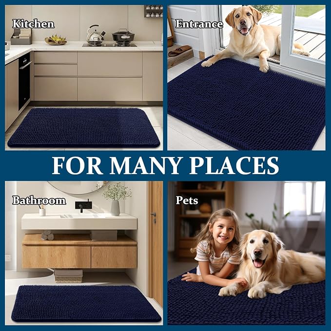 OLANLY Dog Door Mat for Muddy Paws 34x21, Absorbs Moisture and Dirt, Absorbent