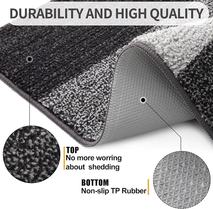Kitinjoy Indoor Outdoor Door Mat, 59x24 Non-Slip Absorbent Dirt Trapper