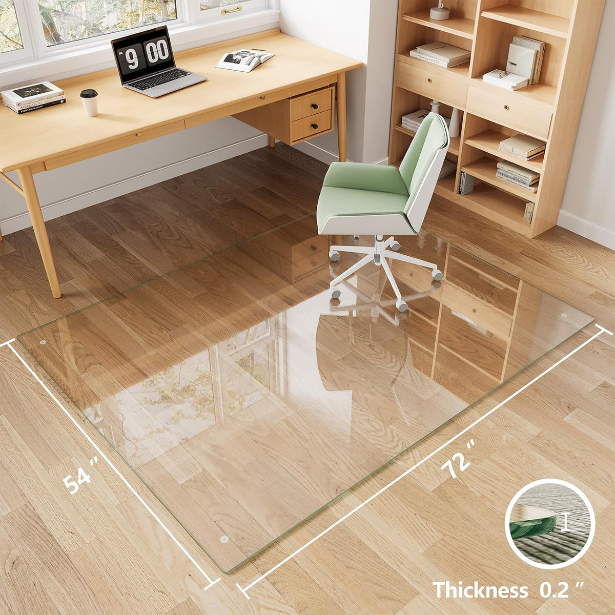 Koonmi Glass Chair Mat for Carpet, 54"x72" Thick Office Chair Mat