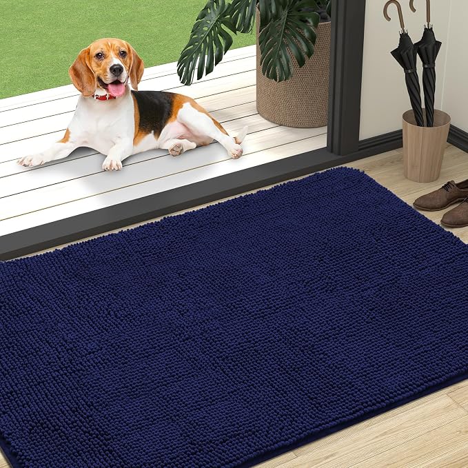 OLANLY Dog Door Mat for Muddy Paws 47x32, Absorbs Moisture and Dirt, Absorbent