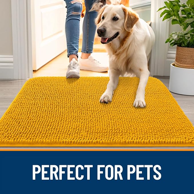 OLANLY Dog Door Mat for Muddy Paws 48x30, Absorbs Moisture and Dirt, Absorbent