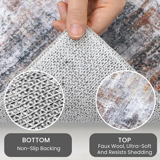 IOHOUZE Abstract Area Rugs 9x12 Ft Washable Large Rugs