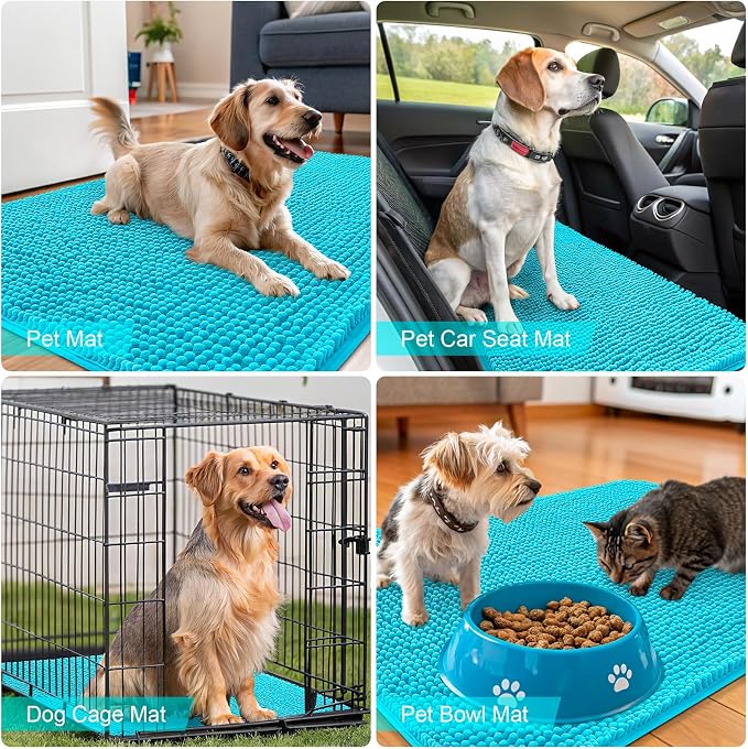 OLANLY Dog Door Mat for Muddy Paws 70x35, Absorbs Moisture and Dirt, Absorbent