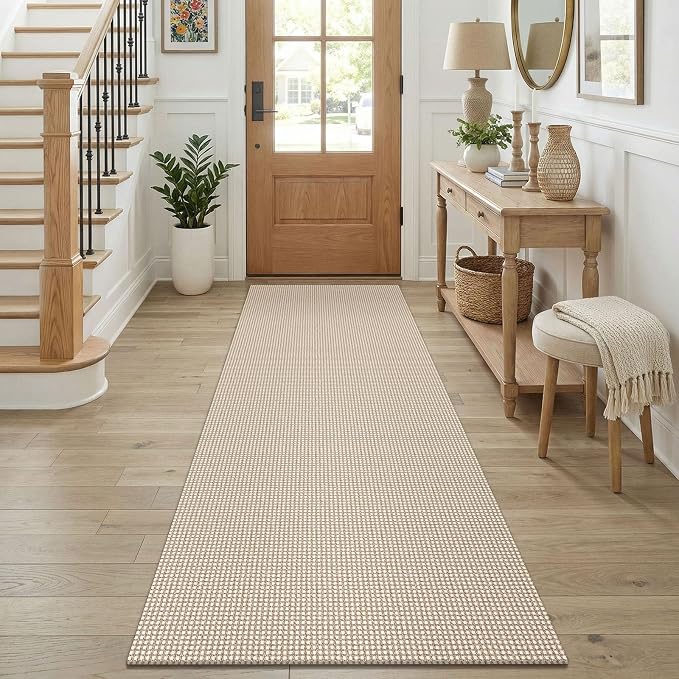 KOZYFLY Cotton Runners for Hallway 2.5'x8', Washable Runner Rug, Woven Non Slip