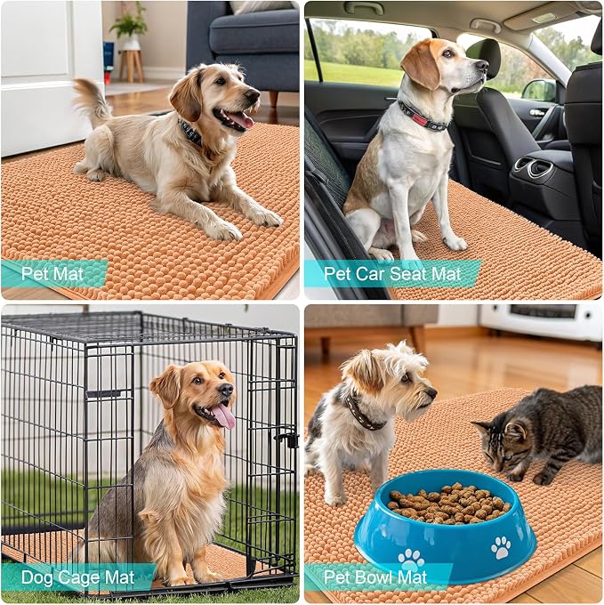 OLANLY Dog Door Mat for Muddy Paws 70x35, Absorbs Moisture and Dirt, Absorbent