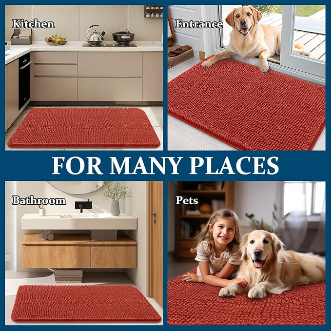 OLANLY Dog Door Mat for Muddy Paws 59x35, Absorbs Moisture and Dirt, Absorbent