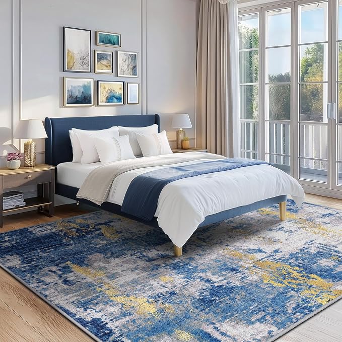 RELEANY Washable Area Rugs 5'x7' Non-Slip Modern Abstract Soft