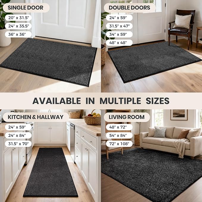 PURRUGS Easy Care Area Rug 4.5ft x 7ft, Non-Slip Washable Entryway Rug