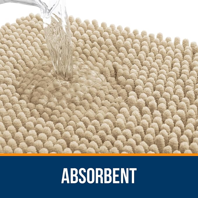 OLANLY Large Bathroom Rugs 44x32, Extra Soft Absorbent Chenille Bath Rugs