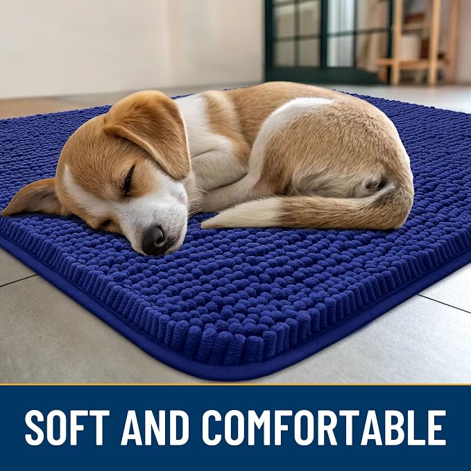 Smiry Dog Door Mat for Muddy Paws 59x24, Absorbent Dirt Trapper, Non-Slip