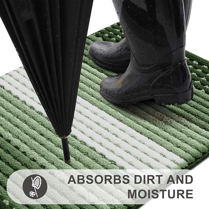 Kitinjoy Indoor Outdoor Door Mat, 71x24 Non-Slip Absorbent Dirt Trapper