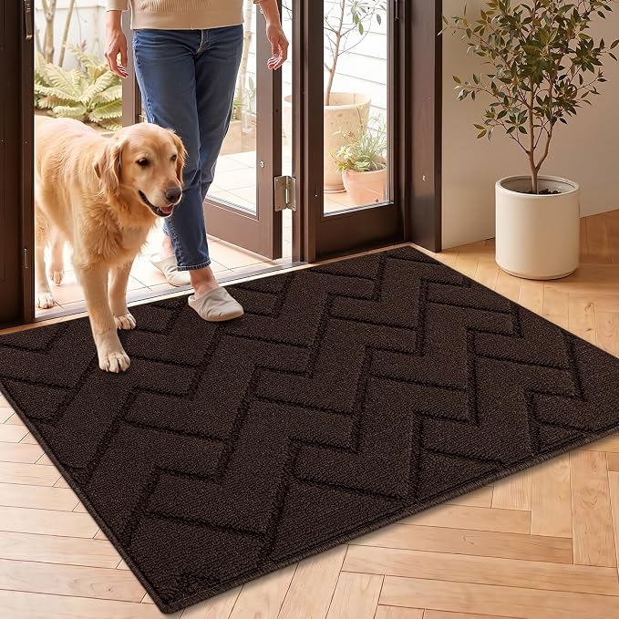 hicorfe Front Door Mat Outside Entrance, Stain and Fade Resistant, Non Slip
