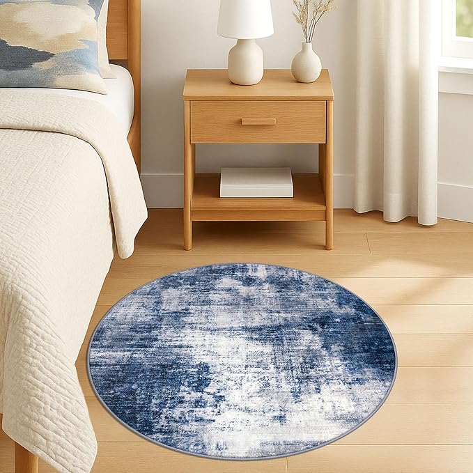 IOHOUZE Round Area Rug 3 Ft Circle Entryway Rugs Round Washable Door Mat Indoor
