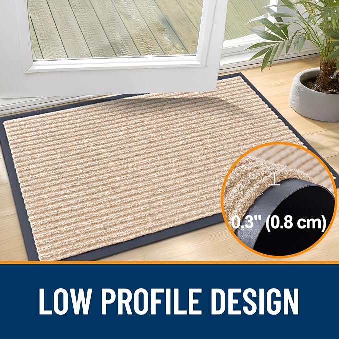 OLANLY Front Door Mat Indoor Outdoor Entrance, Waterproof Heavy Duty Doormat