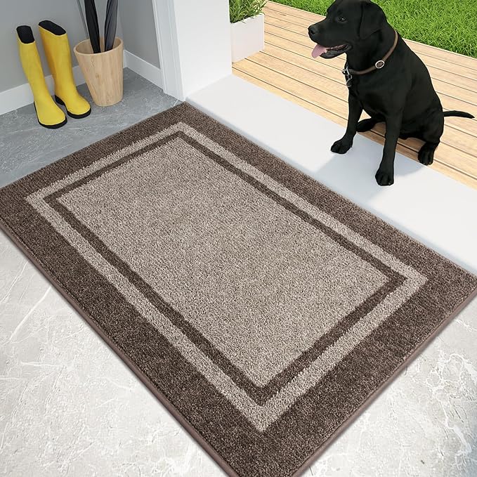PURRUGS Dirt Trapping Door Mat 20" x 32", Non-Slip Machine Washable Entryway Rug
