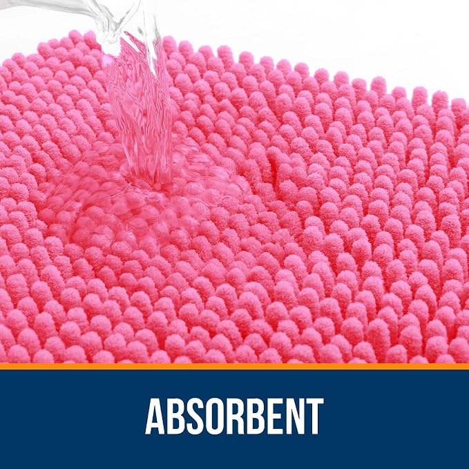 OLANLY Large Bathroom Rugs 50x30, Extra Soft Absorbent Chenille Bath Rugs