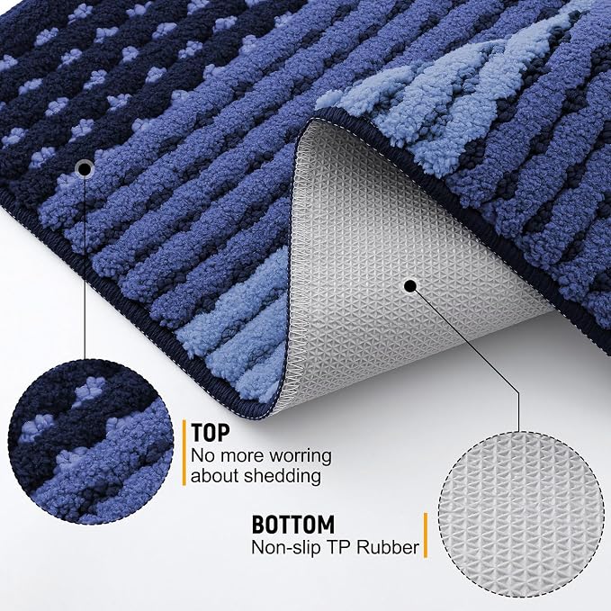 Kitinjoy Indoor Outdoor Door Mat, 47x20 Non-Slip Absorbent Dirt Trapper