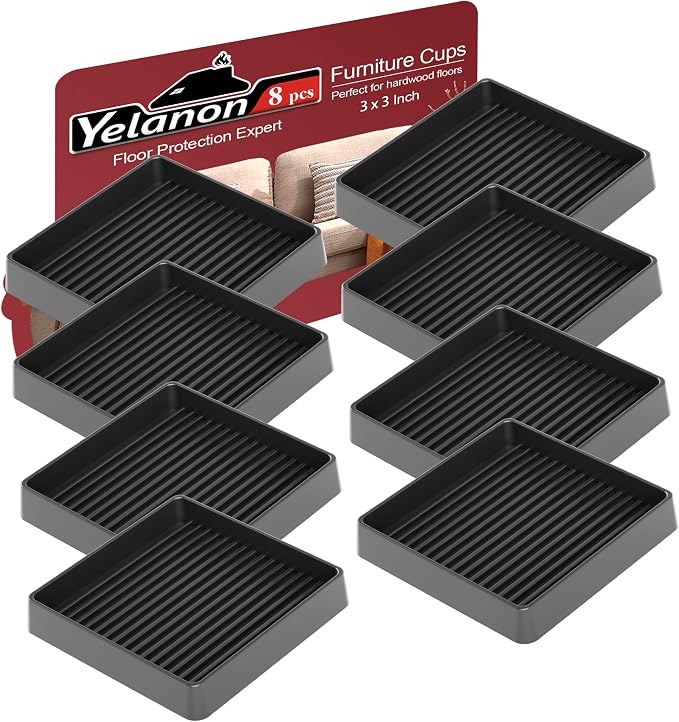 Non Slip Furniture Pads for Hardwood Floors -8 Pcs 3” Furniture Coasters Cups