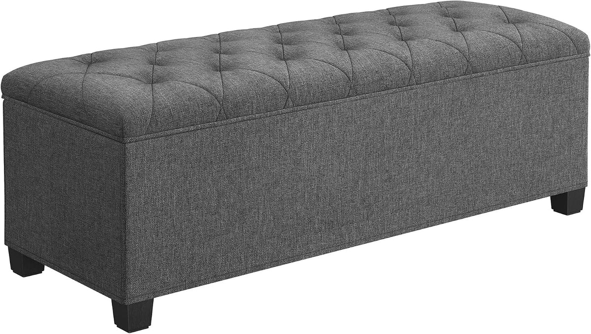 SONGMICS Storage Ottoman Bench, Foot Rest with Legs, Load up to 661.4 lb