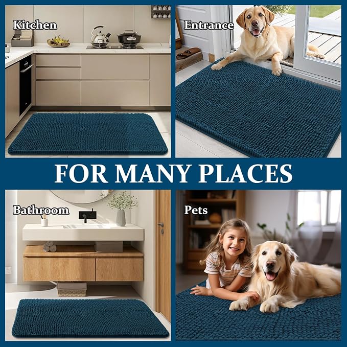 OLANLY Dog Door Mat for Muddy Paws 30x17, Absorbs Moisture and Dirt, Absorbent