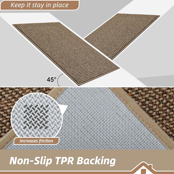 BEQHAUSE Dirt Trapper Door Mat 24" x 60", Non-Slip Washable Doormats Entrance