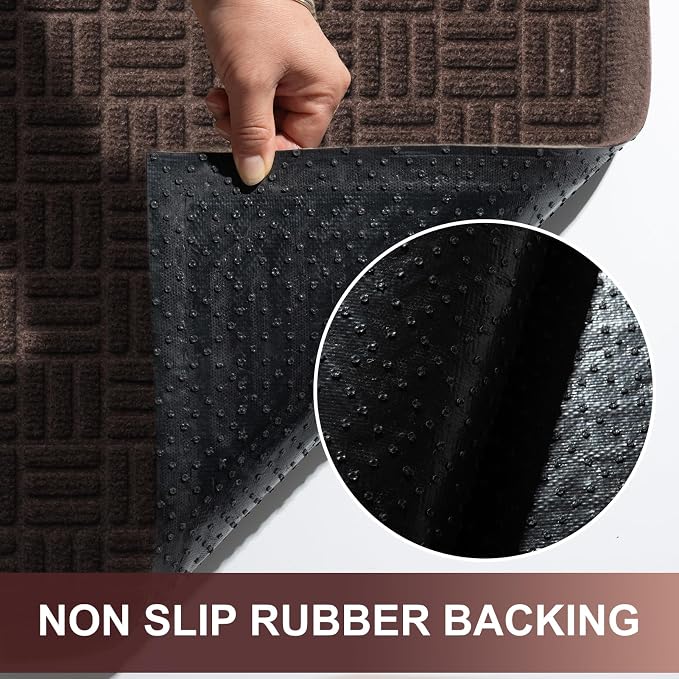 Mibao Front Door Mat Indoor Outdoor Entrance, Dirt Trapping Waterproof
