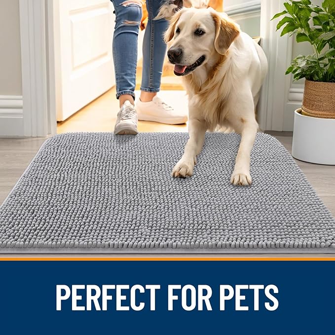 OLANLY Dog Door Mat for Muddy Paws 70x24, Absorbs Moisture and Dirt, Absorbent