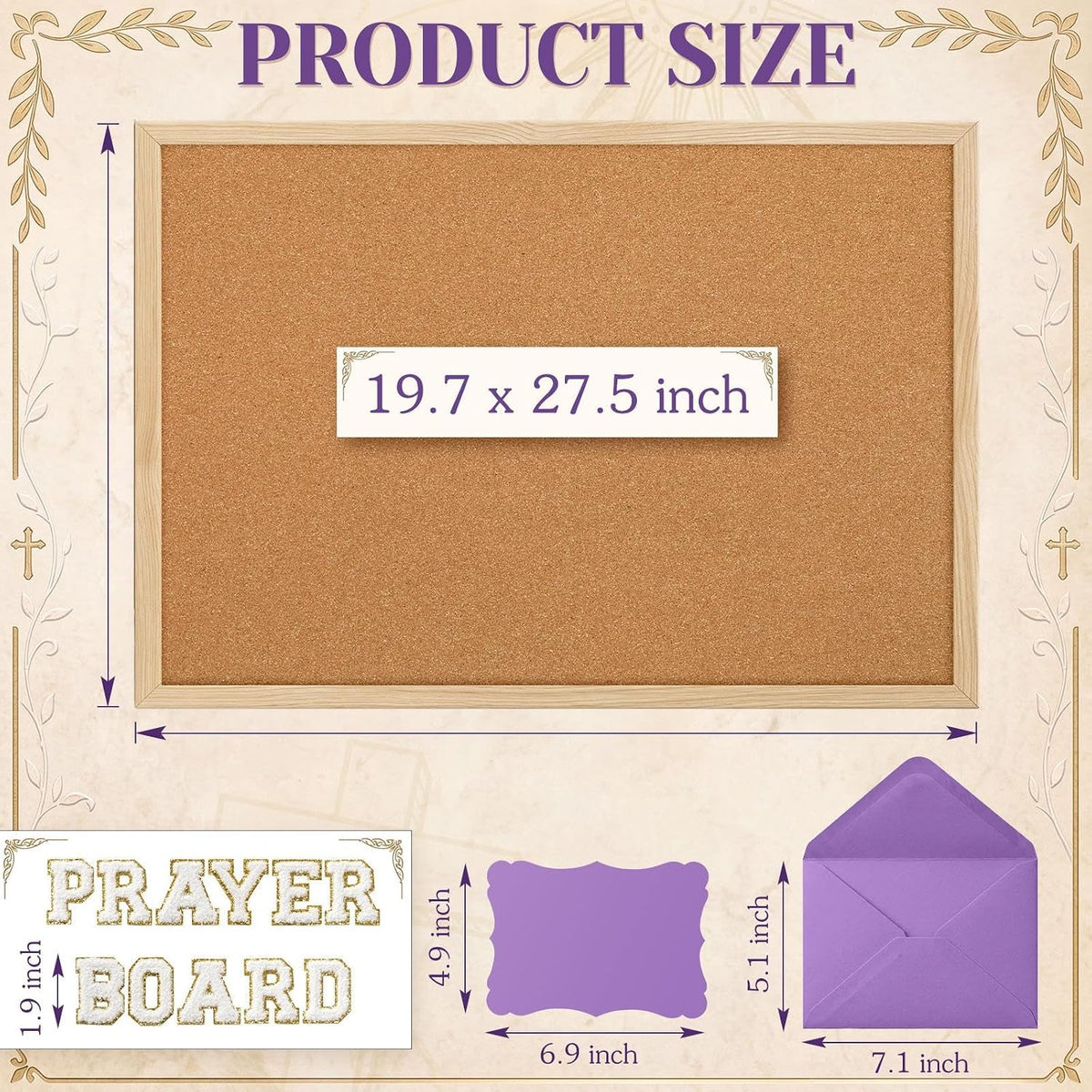 Geetery 182pcs Christian Vision Board Kit Pray Supplie, Classic, Purple