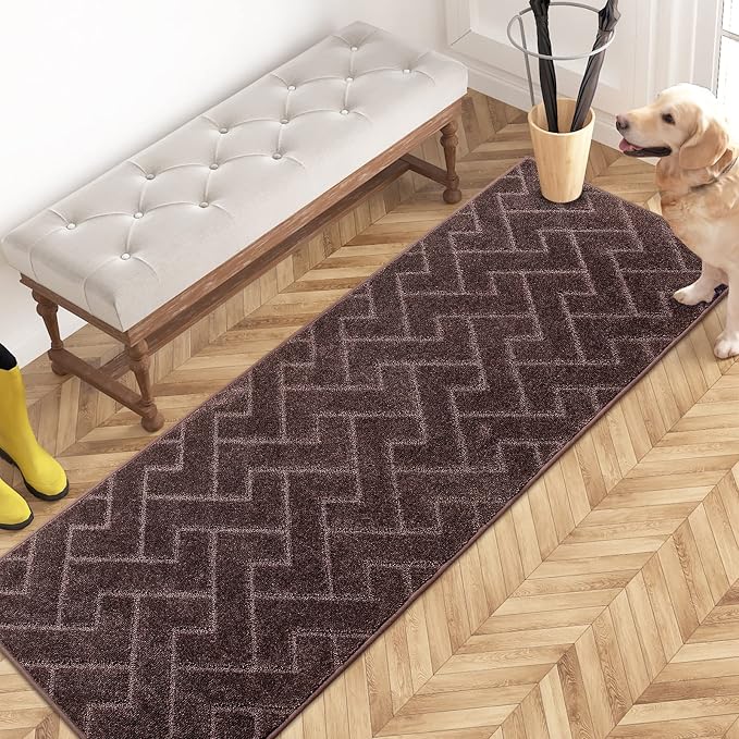 PURRUGS Dirt Trapping Door Mat 24" x 70", Non-Slip Machine Washable Entry Rug