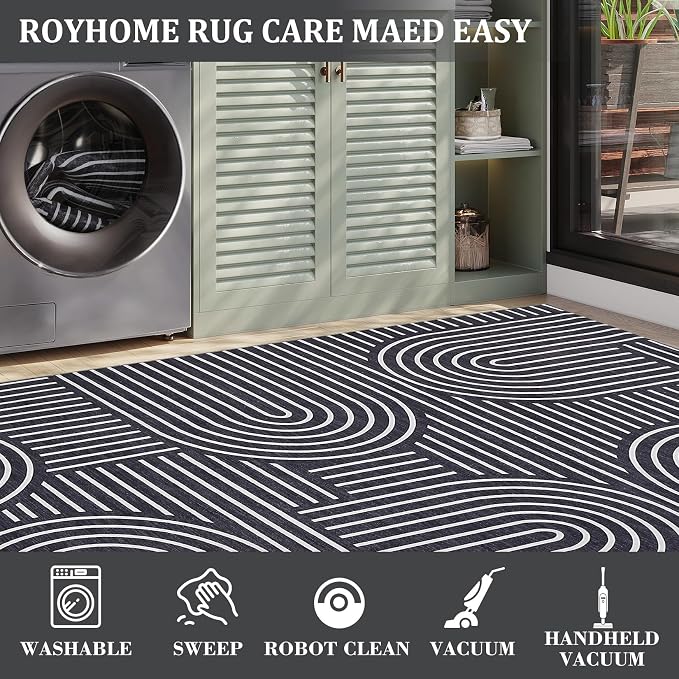 ROYHOME Modern Rug 2.5x10 Runners