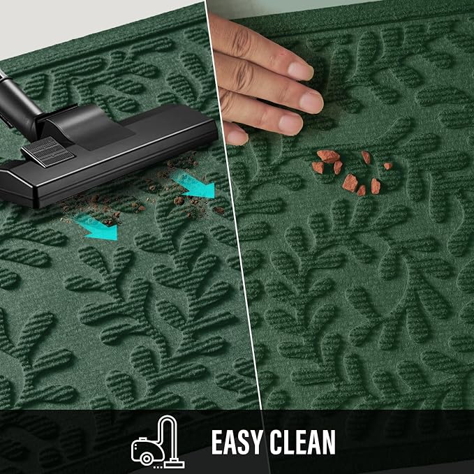 HIYARD Front Door Mat, Absorbent Dirt Trapping Welcome Door Mat Indoor Outdoor