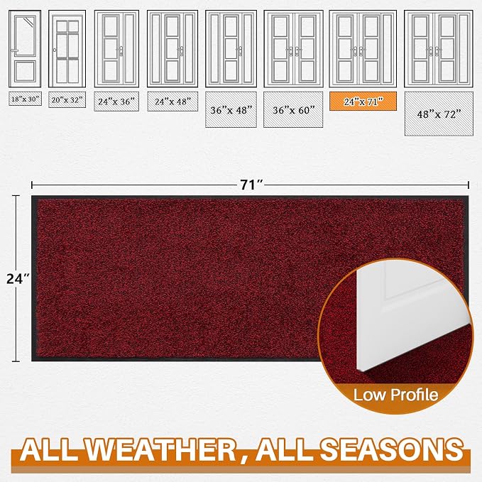 Mibao Front Door Mat Indoor Entrance, Dirt Trapper Welcome Mat
