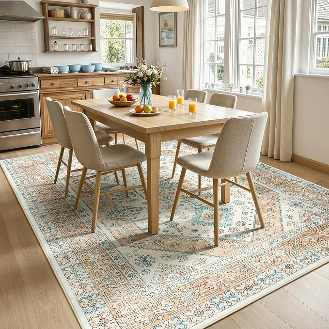 Lofus Vintage Living Room Rugs 8x10, Soft Machine Washable Area Rug