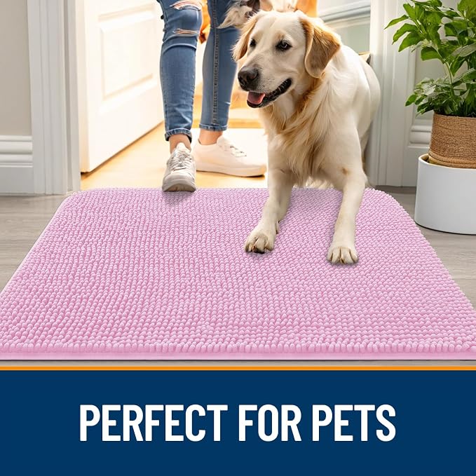 OLANLY Dog Door Mat for Muddy Paws 59x35, Absorbs Moisture and Dirt, Absorbent