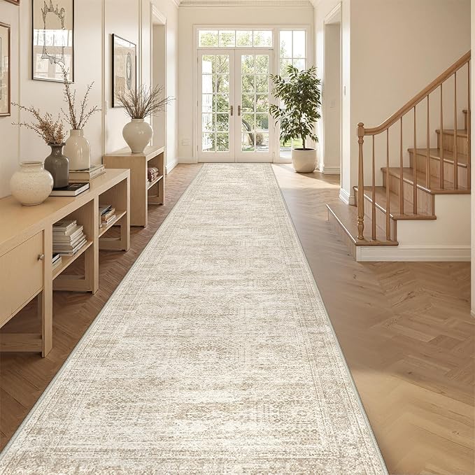 3x16 Washable Runner Rug for Hallway, Non-Slip Long Hallway Runner for Entryway