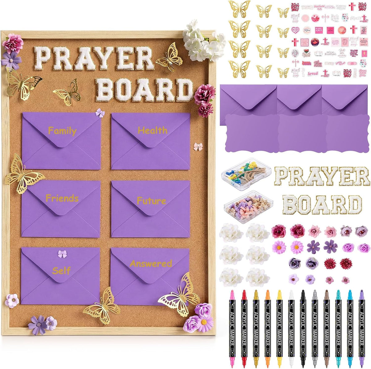 Geetery 182pcs Christian Vision Board Kit Pray Supplie, Classic, Purple