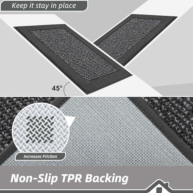 BEQHAUSE Indoor Door Mat 20" x 48", Dirt Trapper Door Mats Non-Slip Entryway