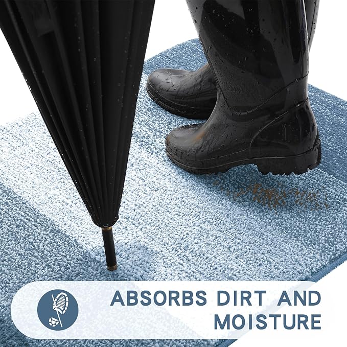 Kitinjoy Indoor Outdoor Door Mat, 71x47 Non-Slip Absorbent Dirt Trapper