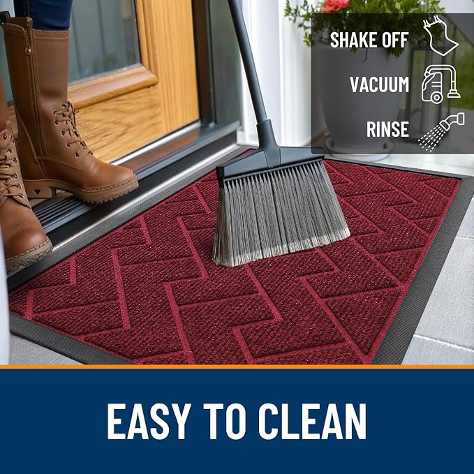 OLANLY Front Door Mat Indoor Outdoor Entrance, Waterproof All-Season,
