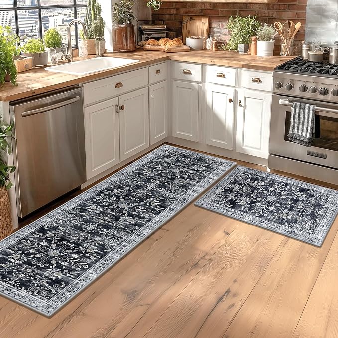 Yamaziot Washable Runner Rug 2x6 – Non Slip Boho Floral Hallway Runner Rug
