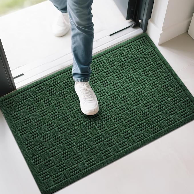 Mibao Front Door Mat Indoor Outdoor Entrance, Dirt Trapping Welcome Mats
