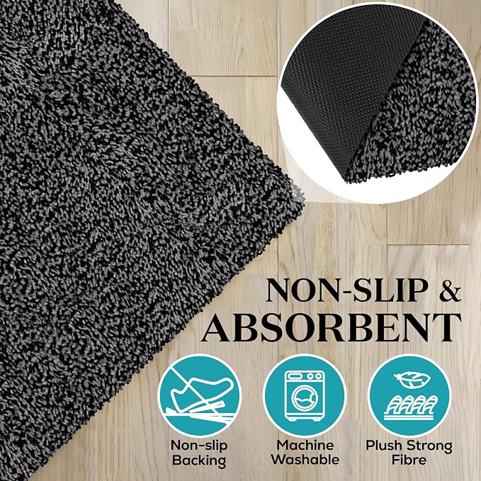 Premium Microfiber Indoor Door Mat – 36"x60" Washable Entry Mat, Waterproof
